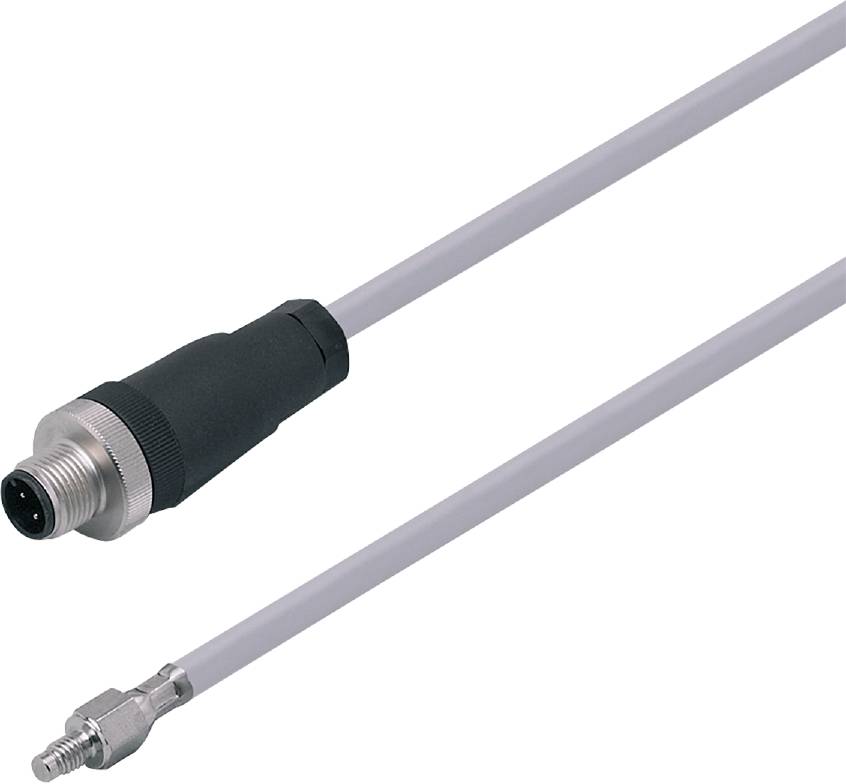 Kabel z czarną wtyczką i metalicznym złączem. Odpowiedni do połączeń technicznych lub elektronicznych.