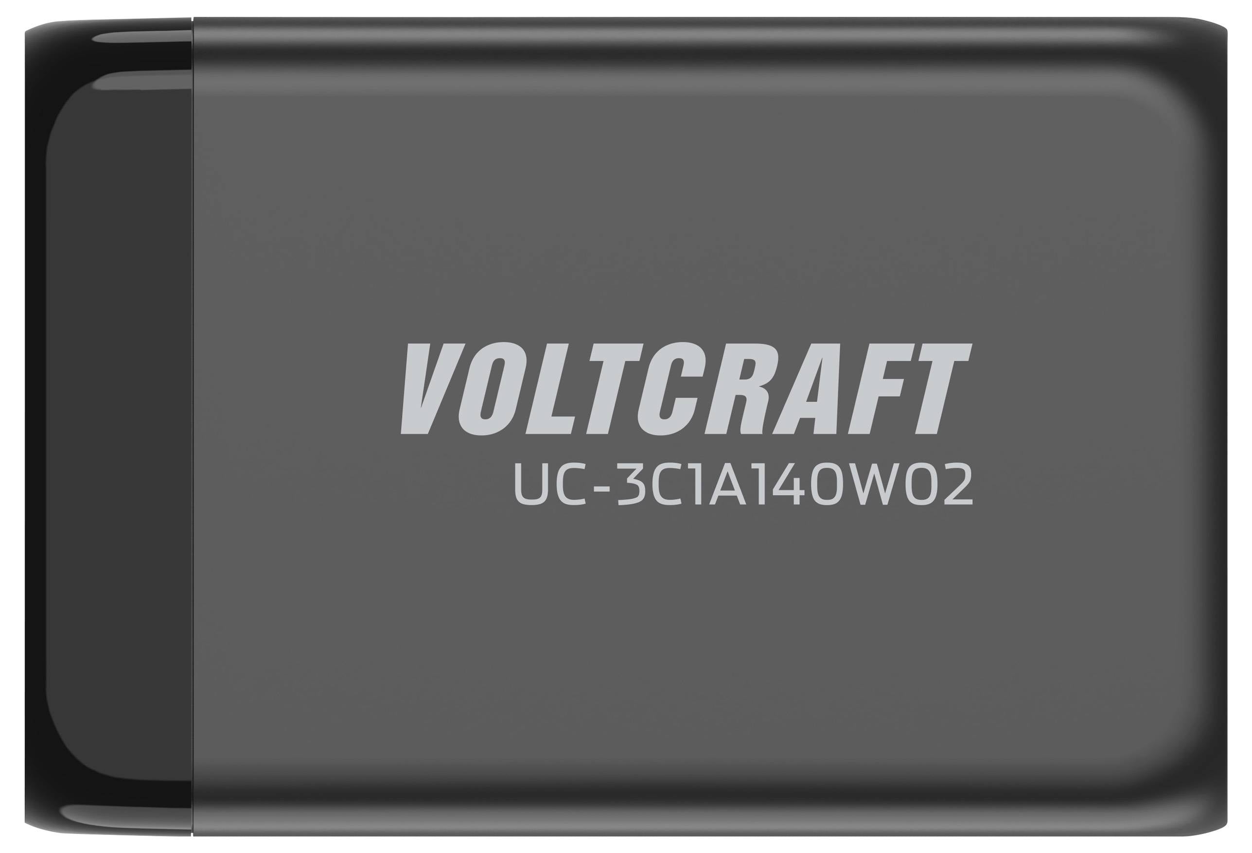 Czarny adapter ładujący Voltcraft UC-3C1A140W02 USB.