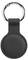 Czarny, okrągły brelok z srebrnym kółkiem, gotowy do zawieszenia zawieszki lub przypięcia do kompletu kluczy.