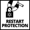 Kłódka z symbolem atomowym powyżej wyświetla napis 'RESTART PROTECTION', prawdopodobnie wskazujący na zabezpieczenia przed ponownym uruchomieniem.