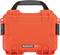 Pomarańczowy walizka ochronna z uchwytem, wytrzymałą konstrukcją i zamknięciami, idealna do bezpiecznego przewożenia delikatnych przedmiotów.