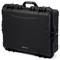 Solidna, czarna walizka z twardej skorupy z uchwytem, idealna do bezpiecznego transportu delikatnego sprzętu.