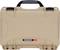 Beżowy, wytrzymały kufer transportowy z czarnym uchwytem, logo marki 'Nanuk 909' na przedniej stronie. Idealny do bezpiecznego przechowywania.