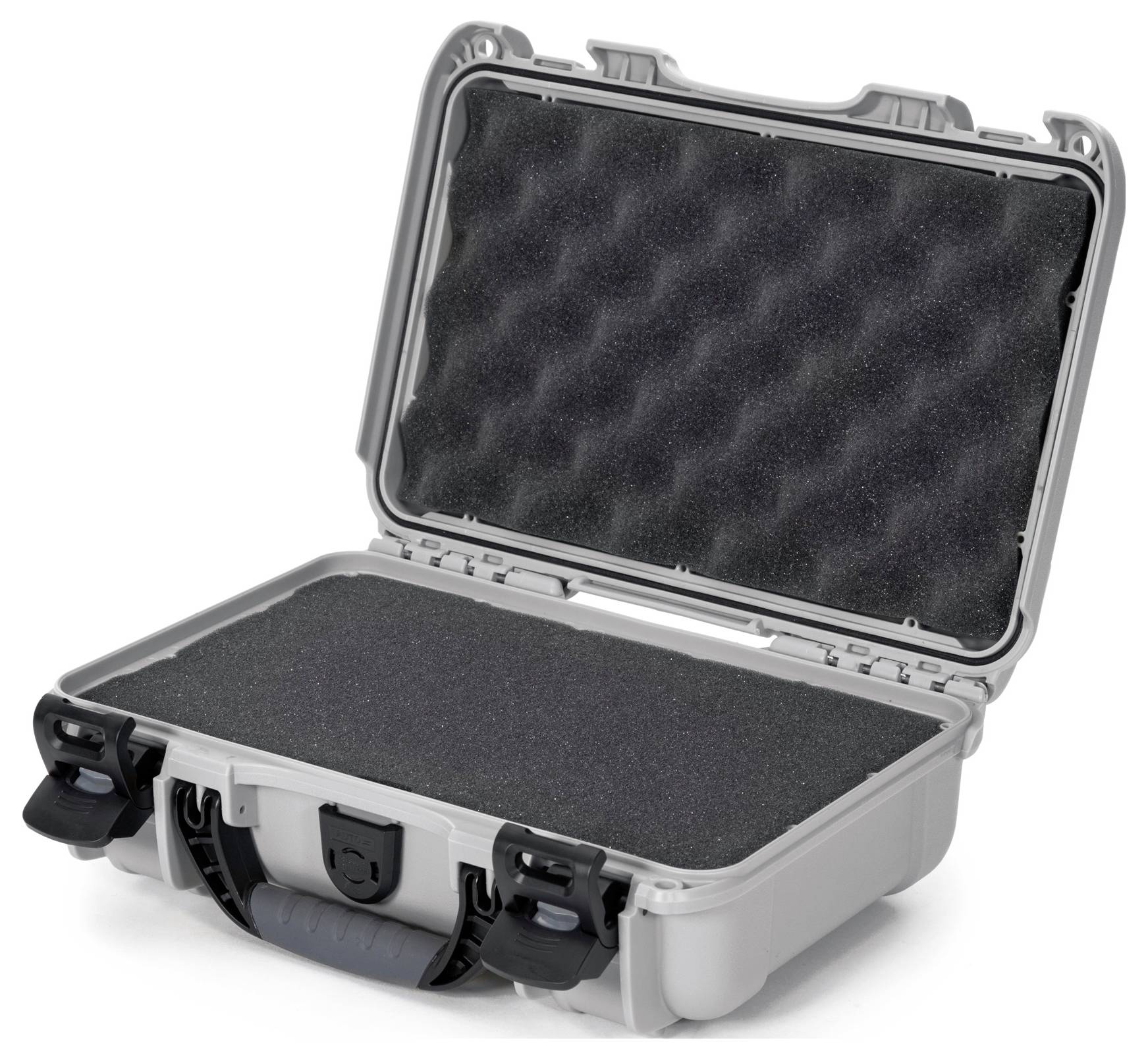 Twardy kufer z otwartą pokrywą i wyściełanym wnętrzem do bezpiecznego przechowywania delikatnych przedmiotów.