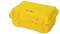 Żółty, stabilny kufer ochronny z czarnym logo 'NANUK 910', używany do bezpiecznego przechowywania i transportu delikatnego sprzętu.
