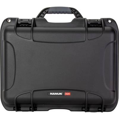 Czarny, wytrzymały kufer ochronny z uchwytem i zamkami. Marka: Nanuk Model: 920.
