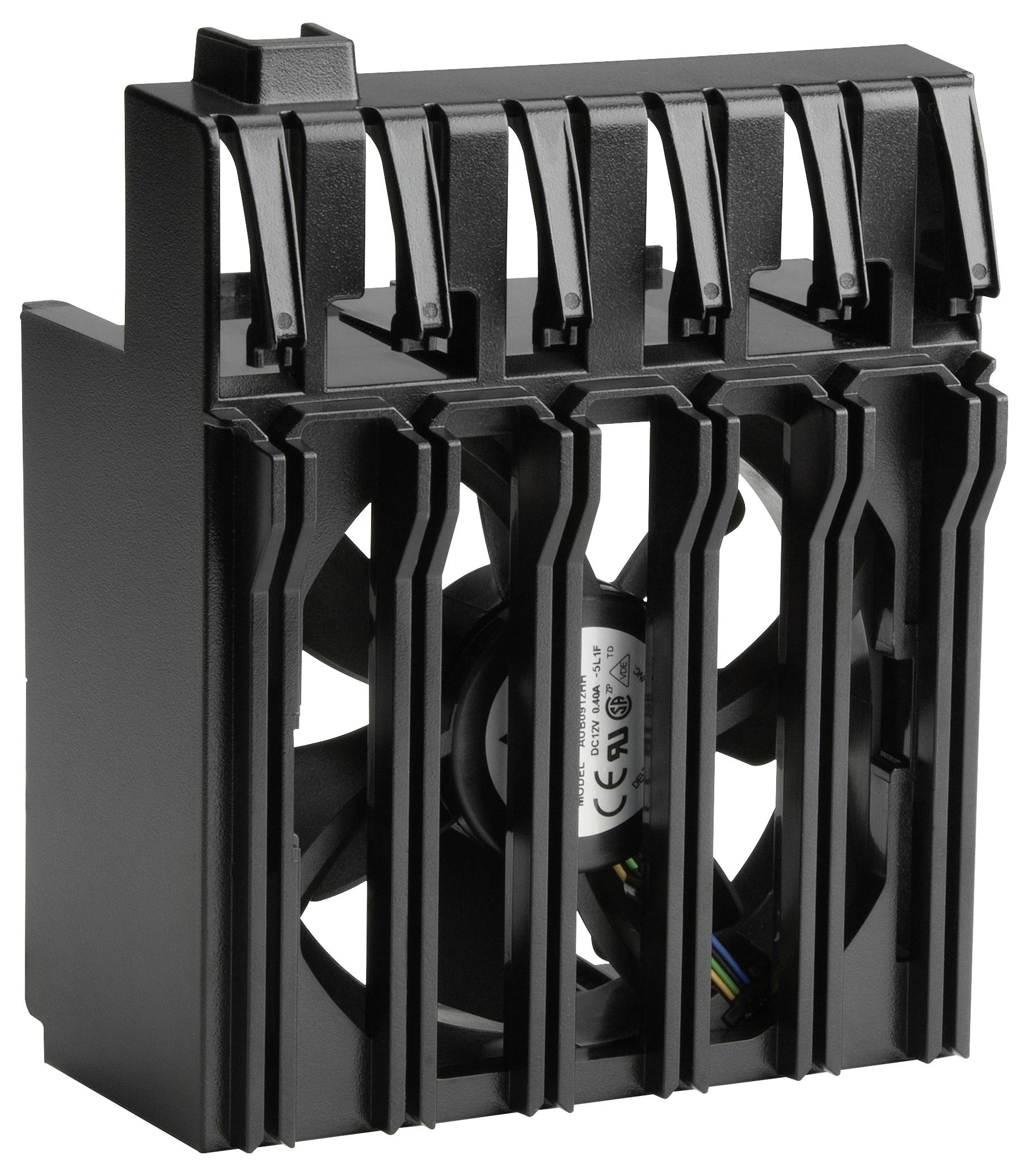 Moduł wentylatorowy z pięcioma zintegrowanymi wentylatorami, przeznaczony do efektywnego chłodzenia urządzeń informatycznych.