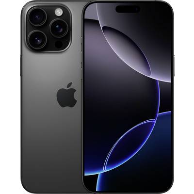 Czarny smartfon z trzema obiektywami aparatu z tyłu oraz ekranem z abstrakcyjnym, ciemnym tłem.