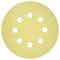 Żółta tarcza szlifierska z dziewięcioma równomiernie rozmieszczonymi otworami.