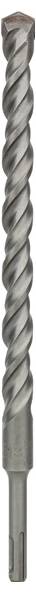Wiertło metalowe o spiralnym wzorze i uchwycie SDS, przeznaczone do wiercenia w betonie.