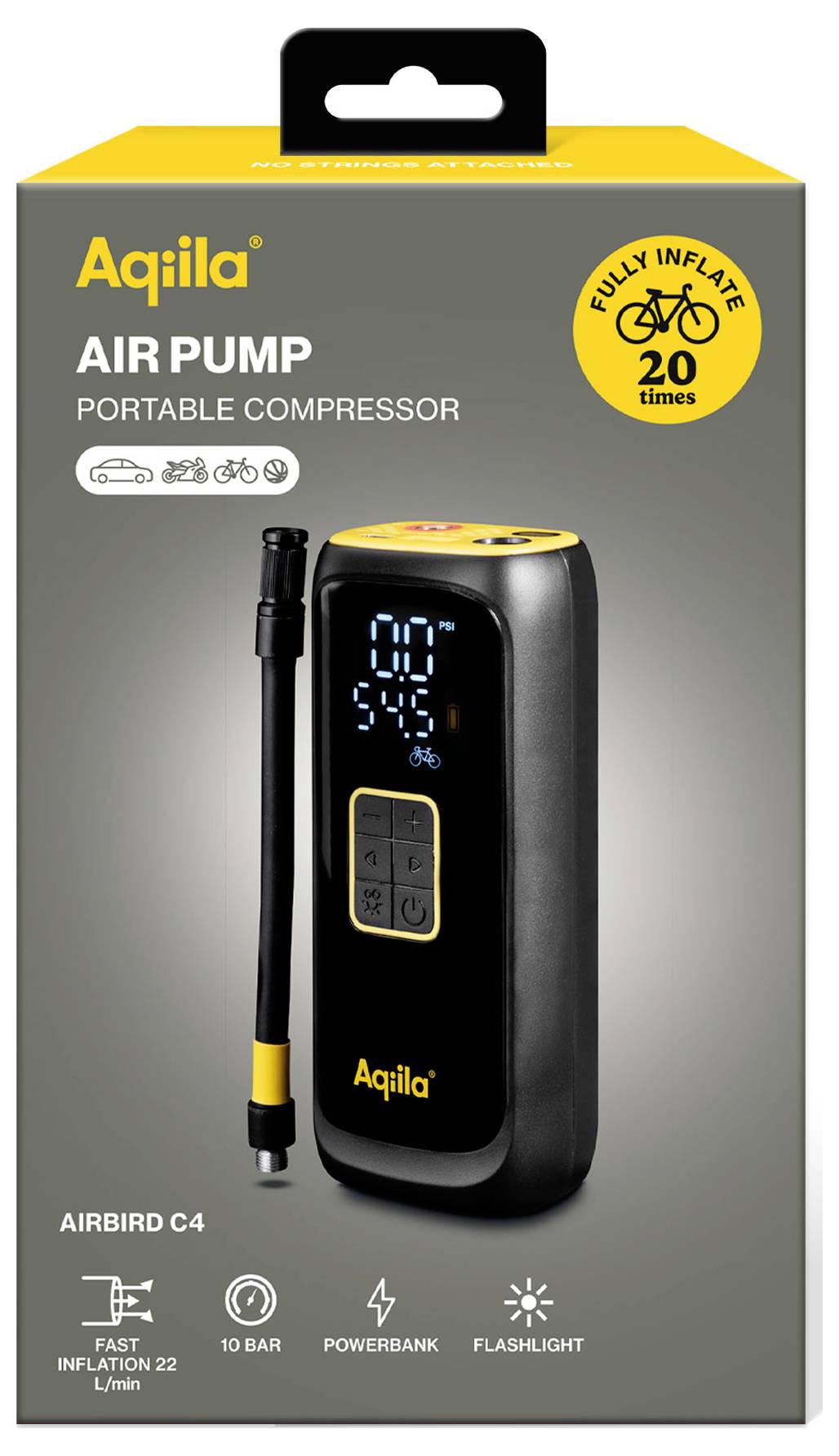 Акумуляторний компресор Aqiila AQAPC4BK475 Airbird C4 10,3 бар