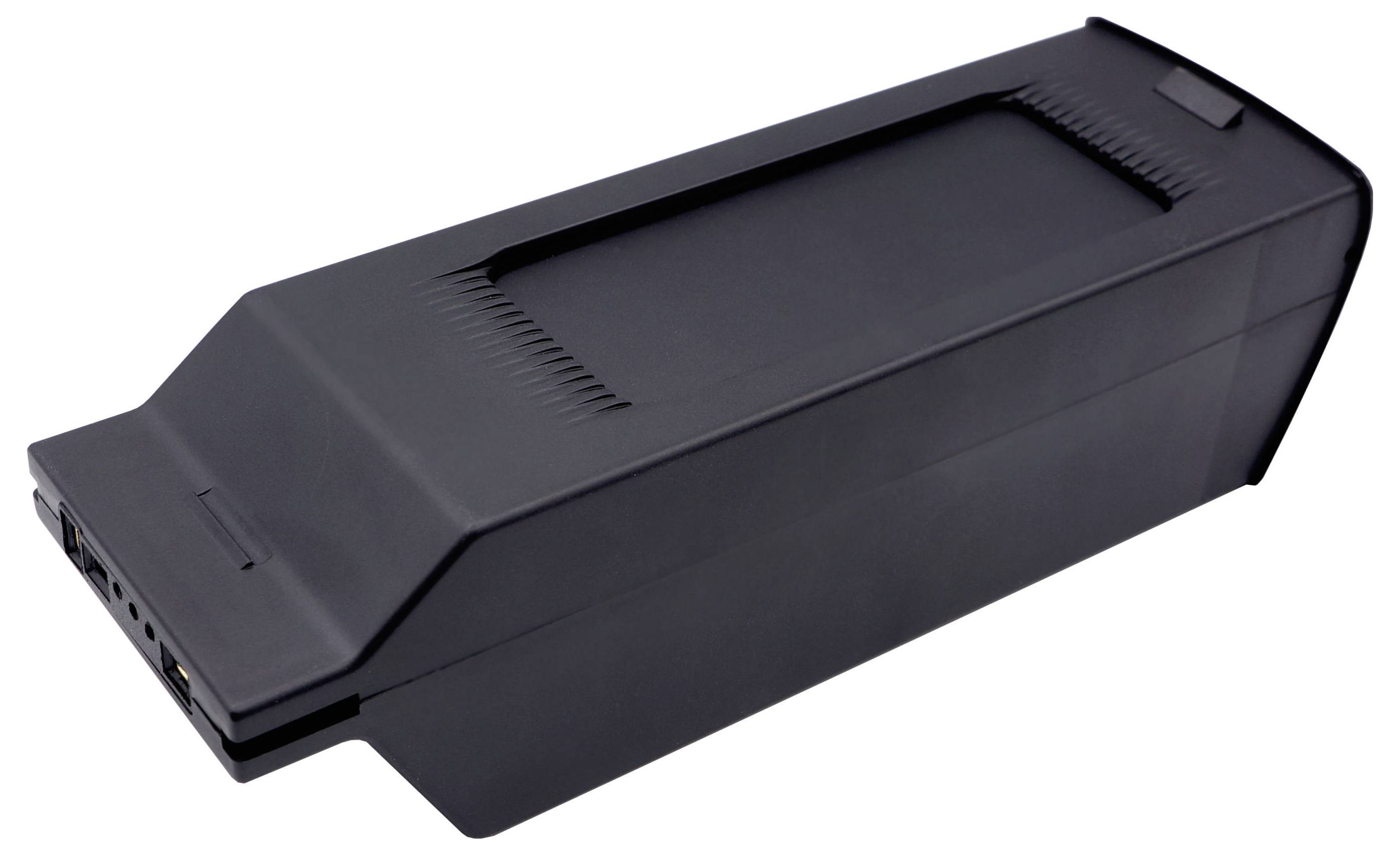 Pokazywany jest czarny, prostokątny typ baterii do roweru elektrycznego.