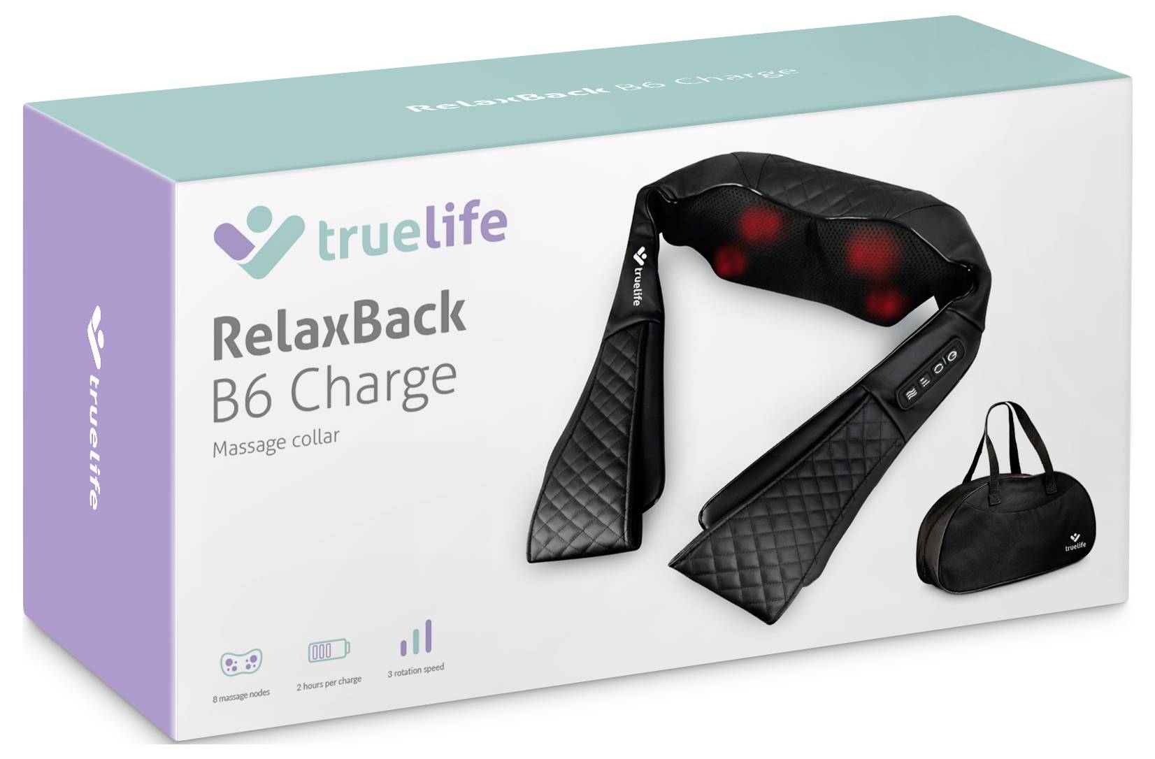 Масажний пристрій Truelife RelaxBack B6 Charge 24W чорного кольору