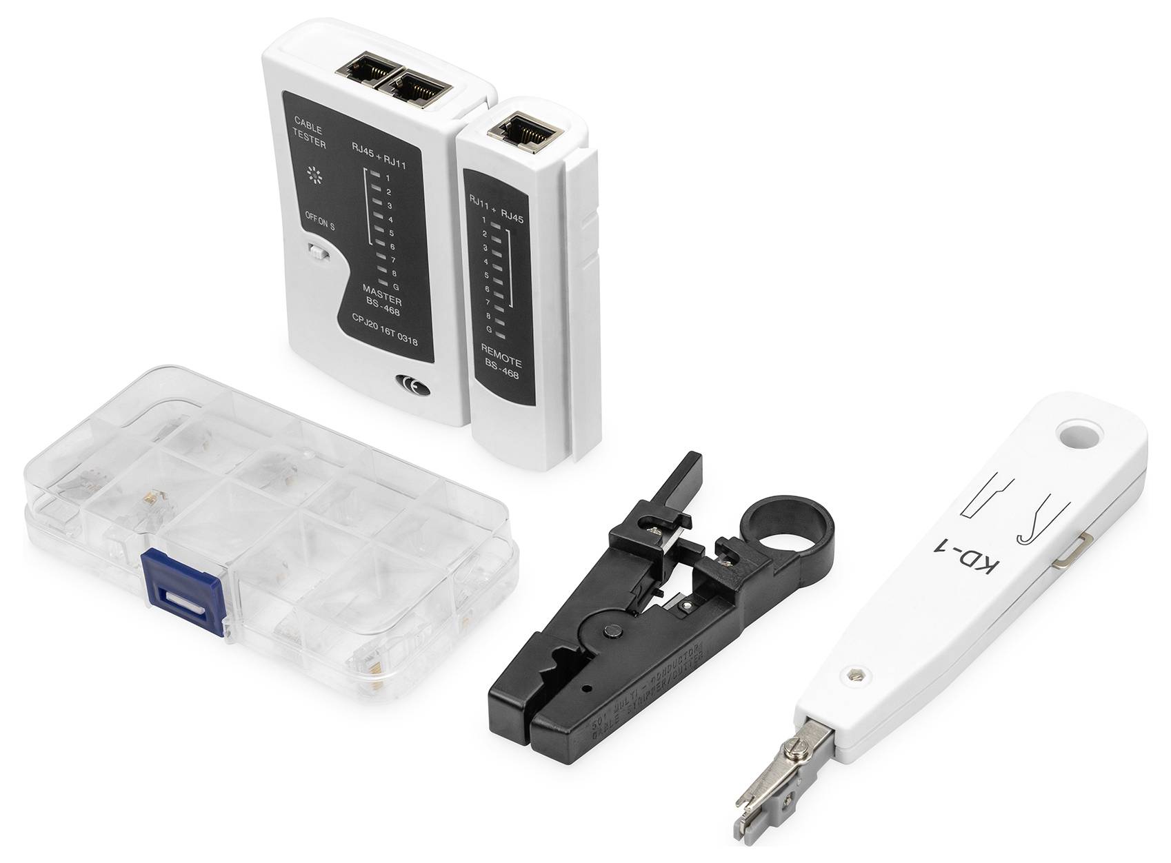 Набір мережевих інструментів Digitus DN-94027 підходить для: CAT 5e, CAT 6, CAT 7