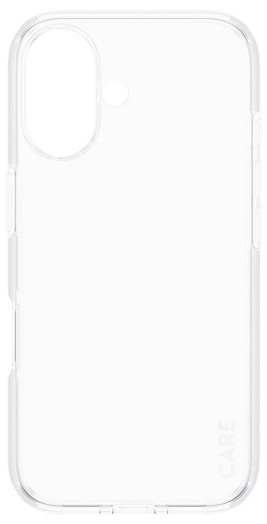 Przezroczyste etui na telefon z wycięciem na aparat.