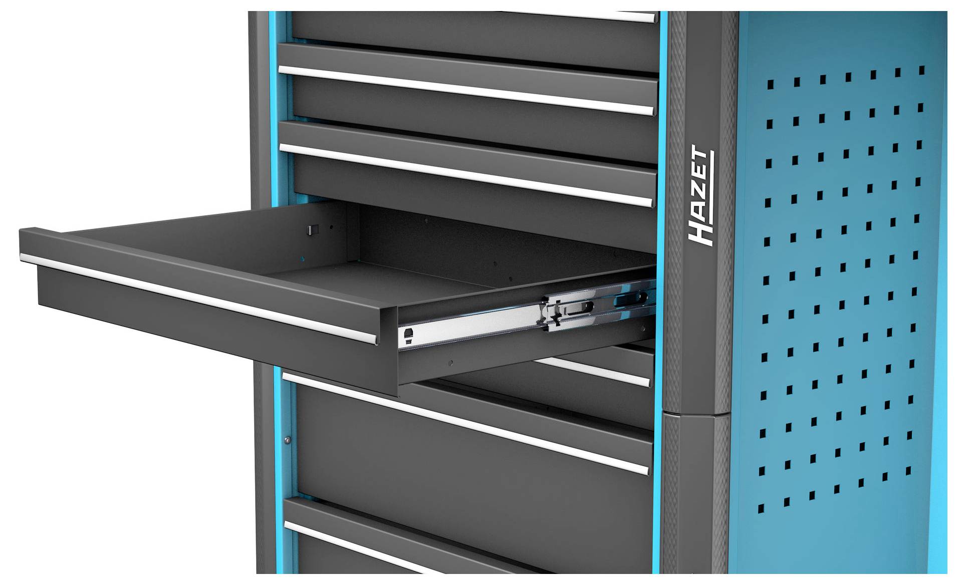 Wózek narzędziowy z otwartą szufladą, marki 'Hazet'.