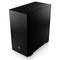 Czarna obudowa komputera o prostej stylistyce z minimalistycznymi elementami sterującymi na górnej powierzchni.
