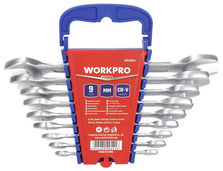 Набір подвійних ріжкових ключів WorkPro WP202505, 9 предм. Розмір ключа (метрична система) (лише для назви) 6 - 23 мм