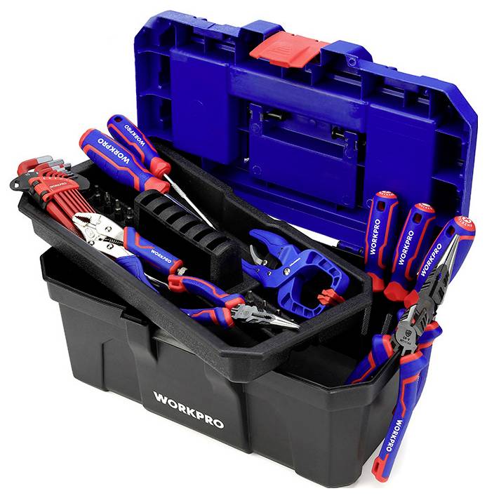 Ящик для інструментів без обладнання WorkPro 410 x 230 x 205 мм WP283001 Розміри (Д x Ш x В) 410 x 230 x 205 мм