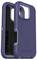 Etui Lila do smartfona z wzmocnionymi rogami, z logo OtterBox, przeznaczone dla iPhone'a. Stoi pionowo, lekko otwarte.