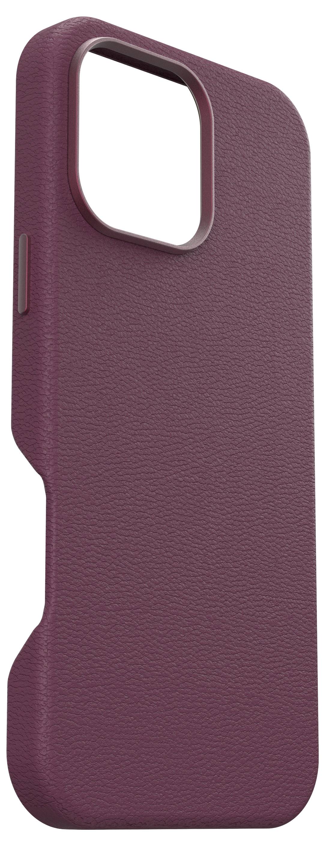 Etui ochronne do smartfona w ciemnoczerwonym kolorze, o kanciastym kształcie z wycięciem na aparat, z lekko strukturyzowaną powierzchnią.