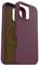 'Fioletowe etui na telefon ze skóry firmy Otterbox, składające się z dwóch części: obudowy zewnętrznej z guzikami oraz wewnętrznej części stabilizującej.'