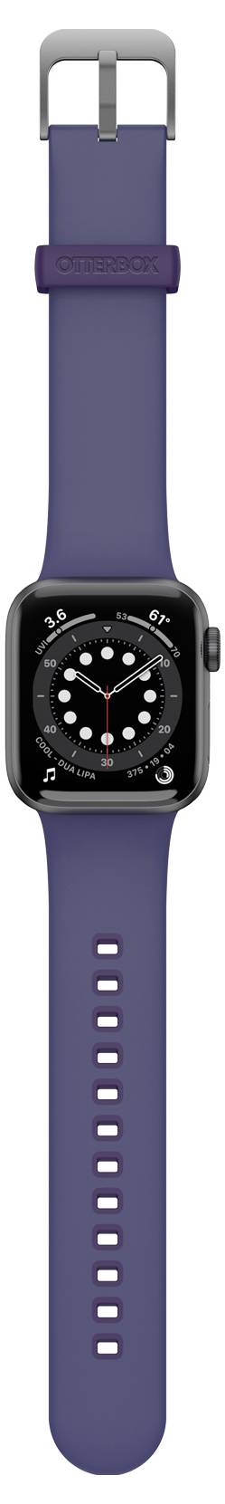 Inteligentny zegarek Lila z prostokątną kopertą i czarną tarczą, na której widoczne są wskazania analogowe i cyfrowe.