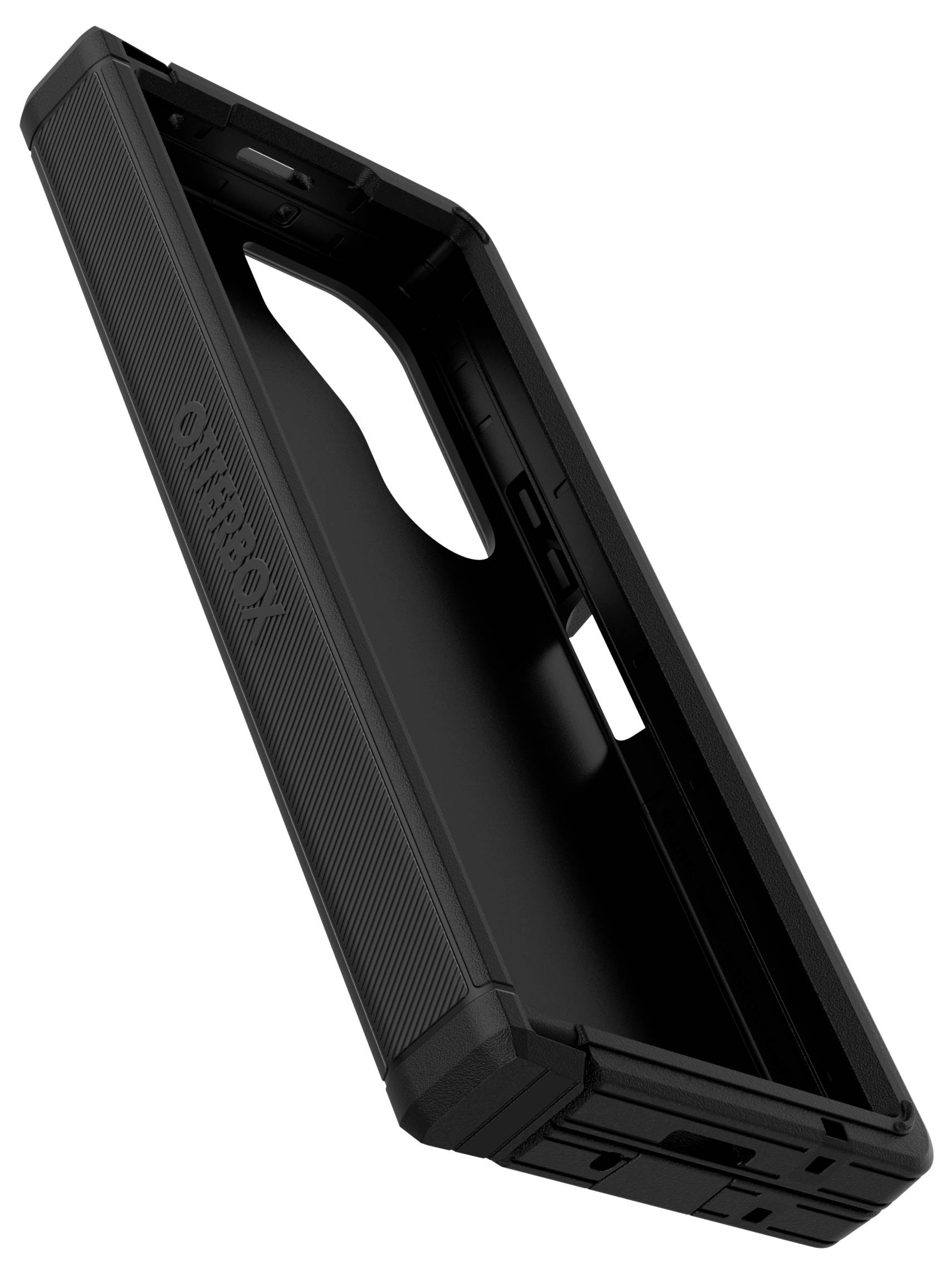 Czarna obudowa na telefon od OtterBox o wytrzymałej konstrukcji zapewniającej mocną ochronę.