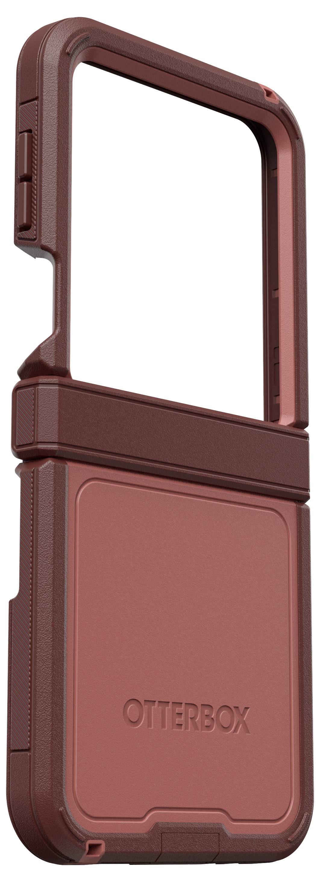 Czerwone etui na telefon marki Otterbox o wytrzymałej konstrukcji z wycięciami na przyciski i kamerę. Odpowiednie do ochrony mniejszych urządzeń mobilnych.