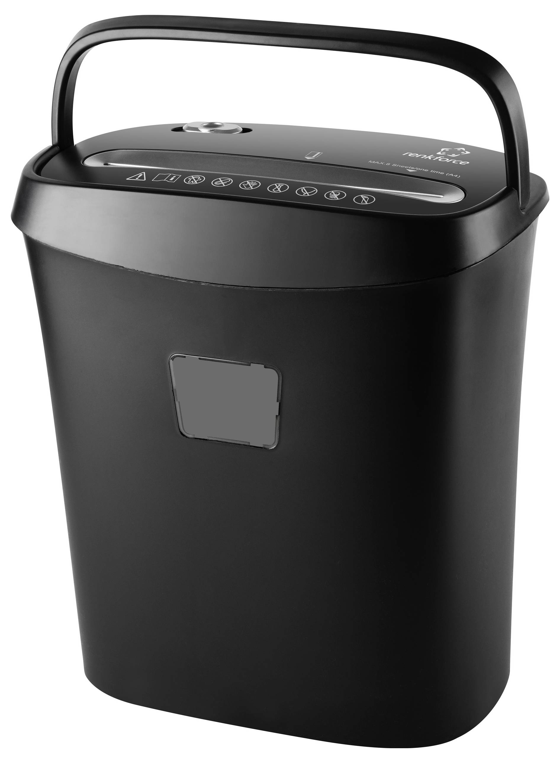 Шредер Renkforce RF-PPS-15L, 5 аркушів, мікрорізи 3 x 9 мм, P-5, 15 л, також подрібнює кредитні картки