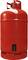 Duży, czerwony cylinder gazowy stoi pionowo. Na górze znajduje się zawór do podłączenia.