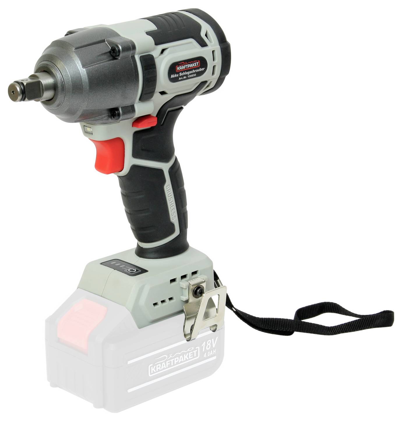 Акумуляторний шурупокрут Dino KRAFTPAKET 18V-400Nm-1/2“-900W 130232 18 V безщітковий, без акумулятора, без зарядного пристрою