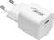 Białą ładowarkę USB firmy Akyga z dwoma wtyczkami europejskimi, przeznaczoną do ładowania urządzeń przez port USB.