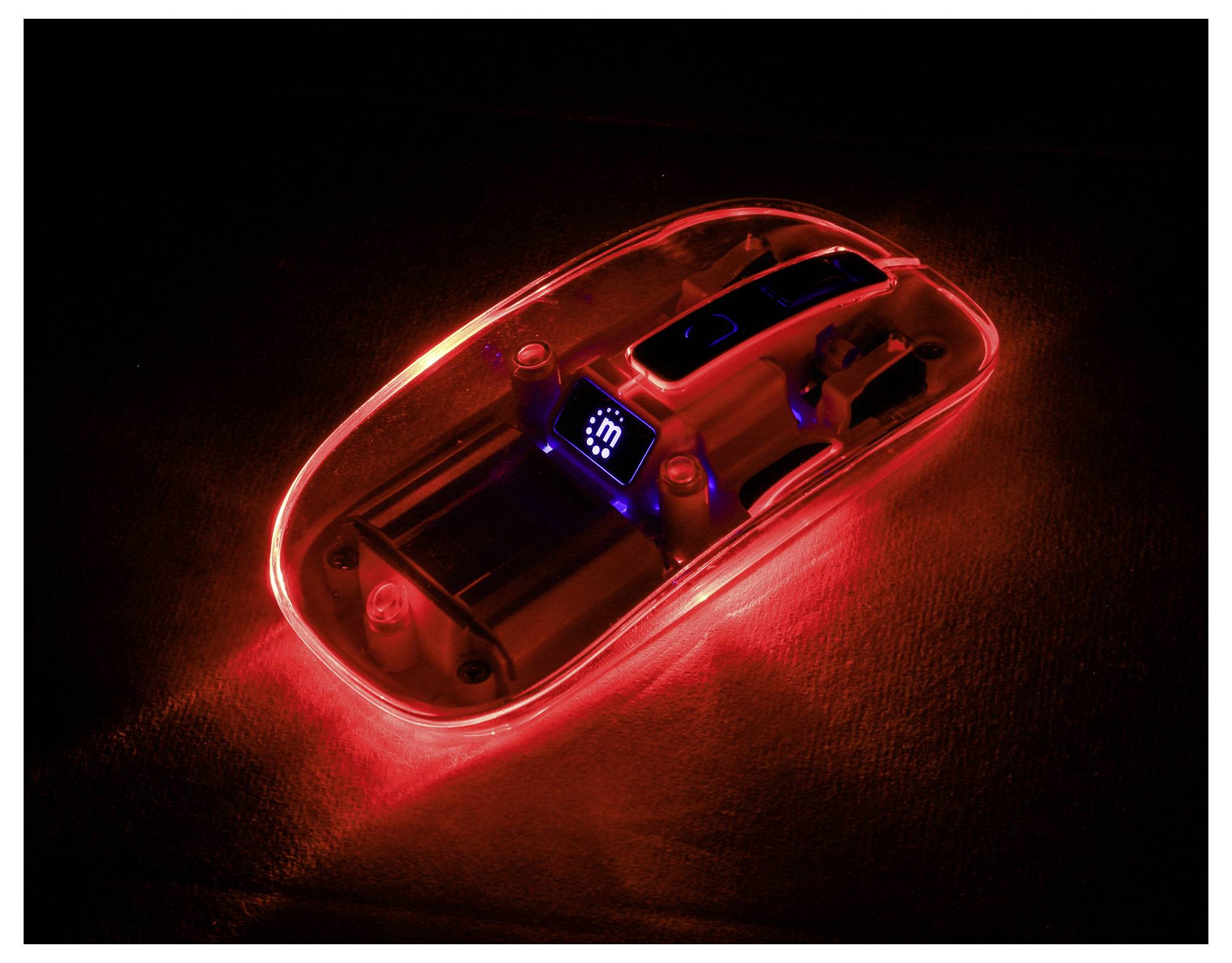 Mysz bezprzewodowa Manhattan Mouse Ottico Wireless 1600 Dpi con Micro Ricevitore USB Nero Trasparente 800 dpi, 1200 dpi,-3