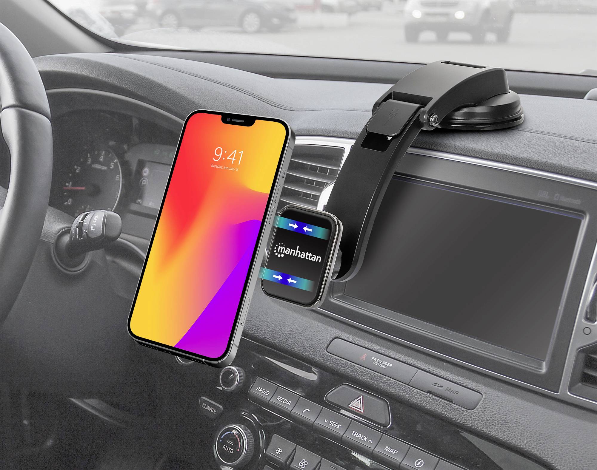 Uchwyt samochodowy na telefon Manhattan 462525 1 szt.-7
