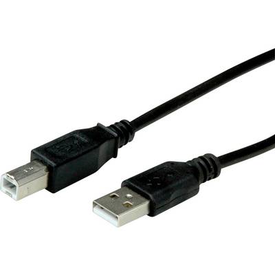 roline recycled material Kabel USB USB 2.0 Złącze męskie USB-A, Złącze męskie USB-B 0.80 m czarny ekranowanie 11.45.8808-0