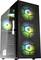 Obudowa komputera z przezroczystą boczną ścianką prezentuje trzy świecące wentylatory RGB na przedniej części oraz kolejny wentylator RGB wewnątrz.