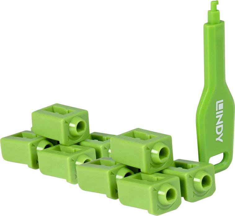 Замки для портів SFP LINDY 47912 + ключі, зелені