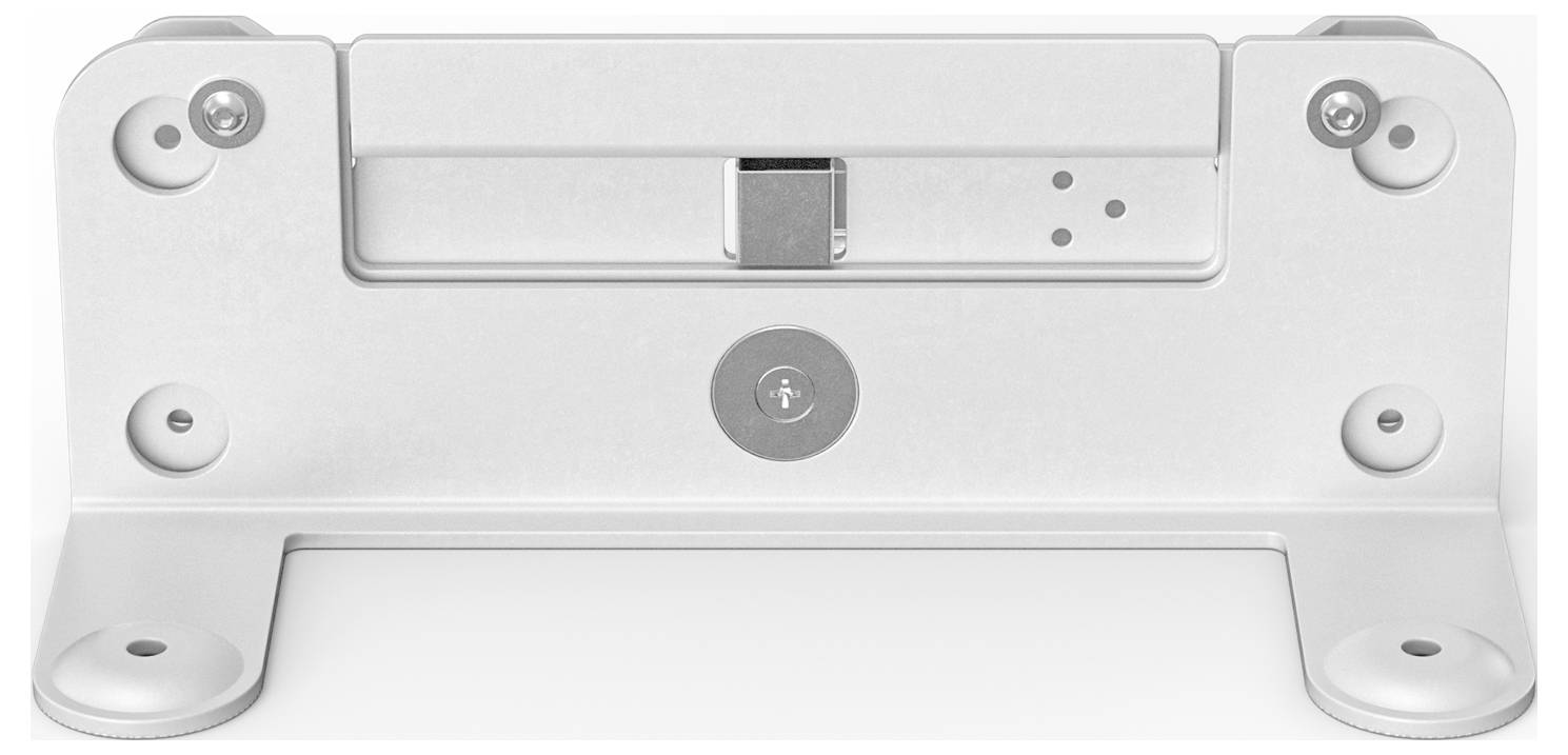 Uchwyt metalowy z wieloma śrubami i centralnym mocowaniem, prawdopodobnie do montażu urządzenia na powierzchni.