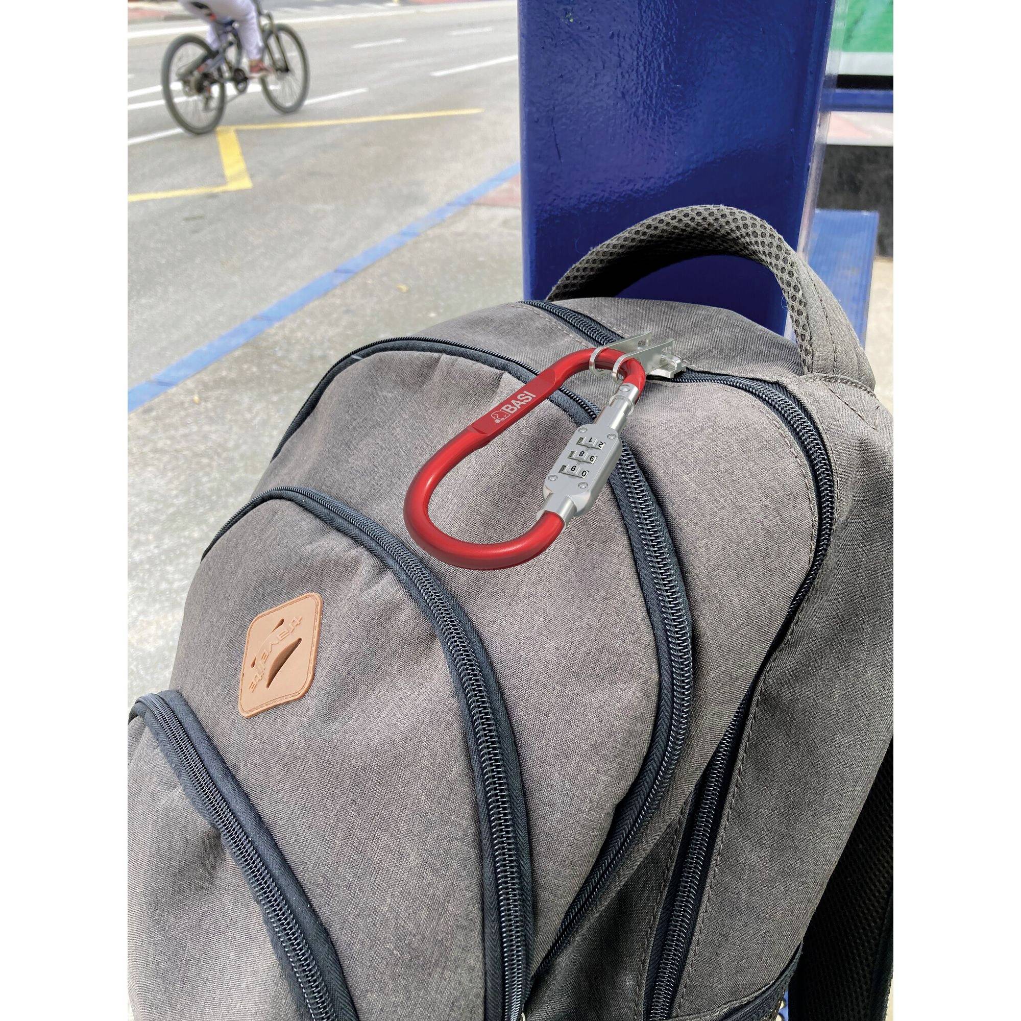 BASI - karabińczyk - aluminium anodowane - 3-cyfrowa kombinacja cyfr - czerwony - 0006-0104-1400 Basi 0006-0104-1400 (Ø -2