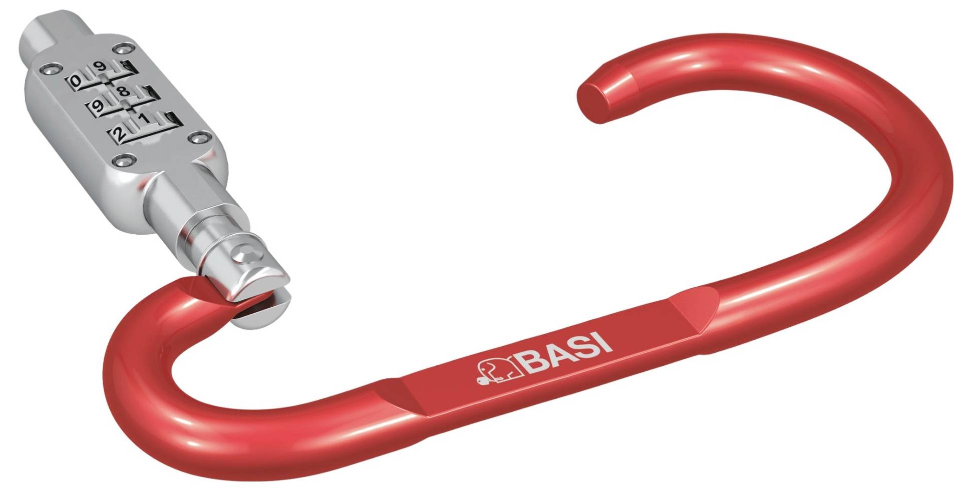 BASI - карабін - анодований алюміній - 3-значна комбінація цифр - червоний - 0006-0104-1400 Basi 0006-0104-1400 (Ø x Г) 6 мм x 95 