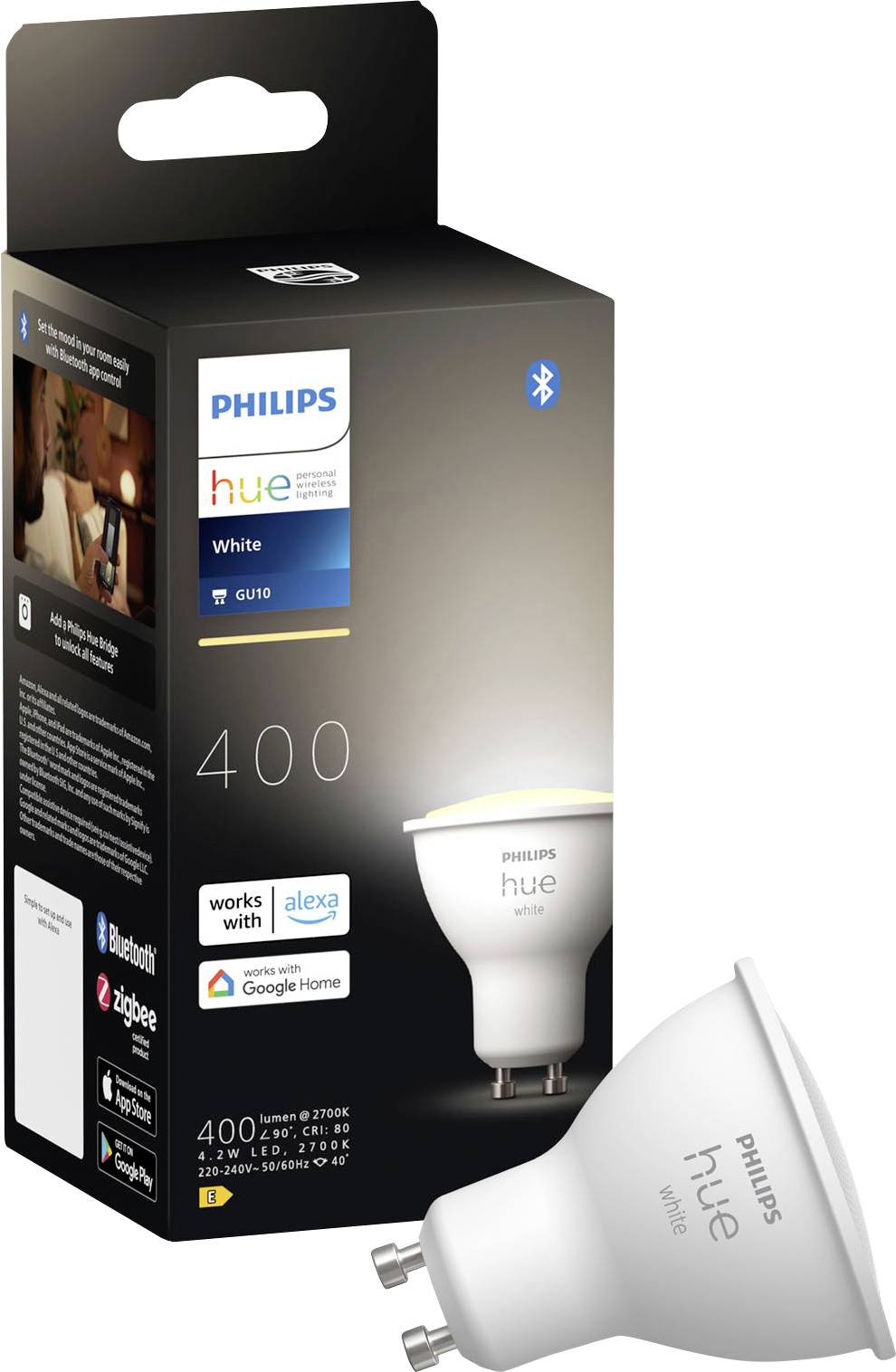 Світлодіодна лампа Philips Hue 23017000 EEK: E (A - G) HueW GU10 Теплий білий