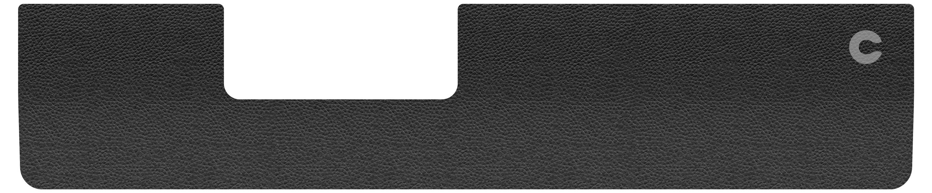 Czarna prostokątna mata z centralnym zagłębieniem, prawdopodobnie przeznaczona do umieszczania obiektów lub urządzeń.