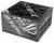 Czarne zasilanie komputerowe z białym napisem i logo na górnej części obudowy. Po stronie widocznych jest kilka złączy.