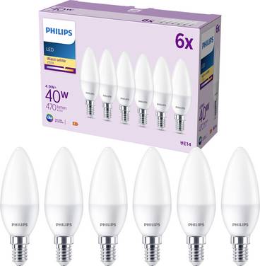 Żarówka LED Philips LED 9290035411 E14 4.9 W = 40 W 470 lm ciepła biel 6 szt.