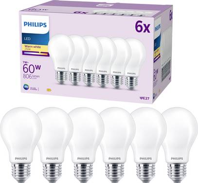Żarówka LED Philips LED 9290012430 E-27 7 W = 60 W  ciepła biel 6 szt.