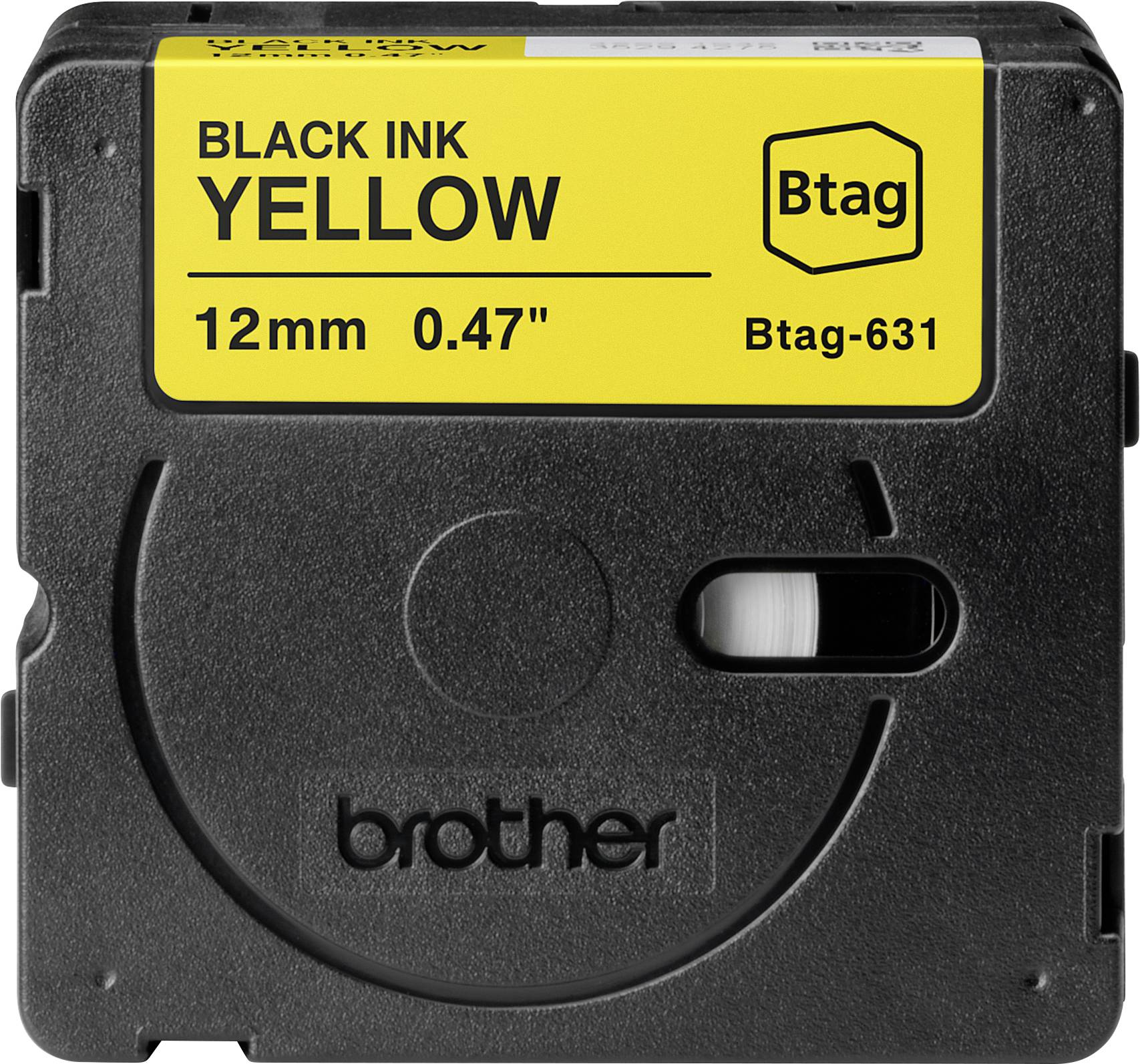 Brother Btag-631 Taśma do nadruku Kolor taśmy: żółty Kolor nadruku: czarny 12 mm 4 m