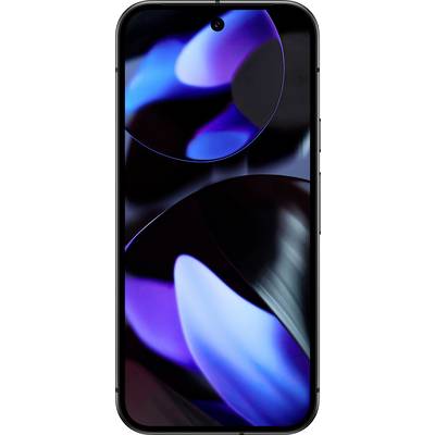 Smartfon z ekranem wyświetlającym abstrakcyjne niebieskie i fioletowe kształty. Odzwierciedla nowoczesną technologię.