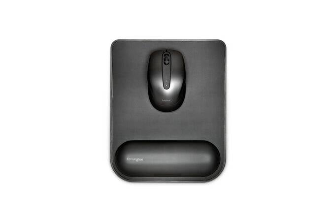 Коврик для мыши Kensington K52888EU с гелевой подушкой для запястья, эргономичный, противоскользящий, черный.