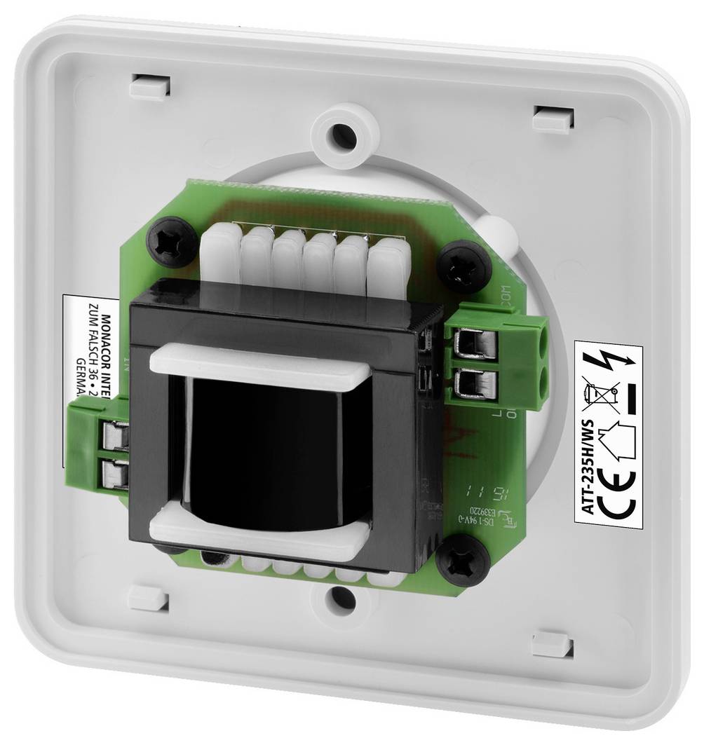 Układ scalony w białej obudowie z tworzywa sztucznego z połączeniami śrubowymi i komponentami izolacyjnymi, nadający się do zastosowań elektrycznych.